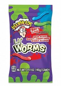 Warheads Lil Worms Sachet 40 gram